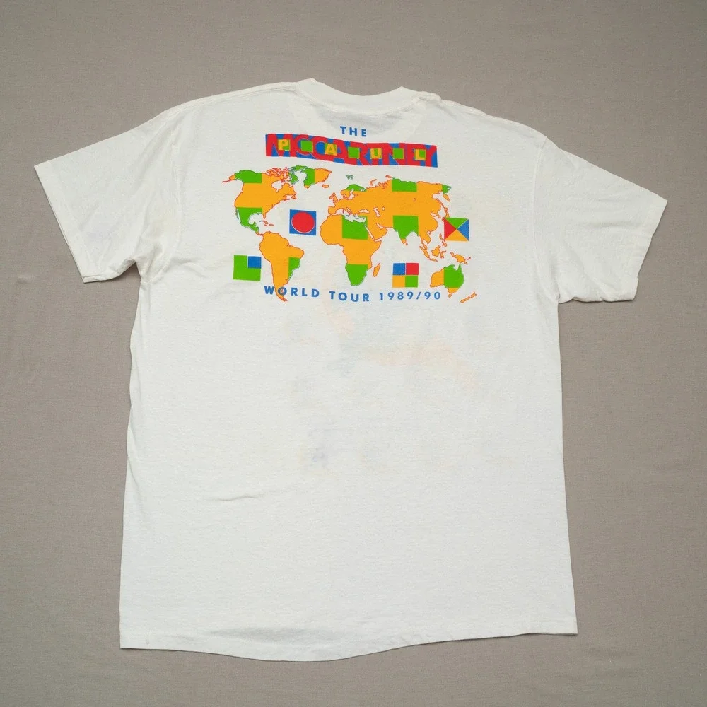 Vintage Paul McCartney 89 90 Tour T Shirt Mens XL Flower Sickle Single Brockum